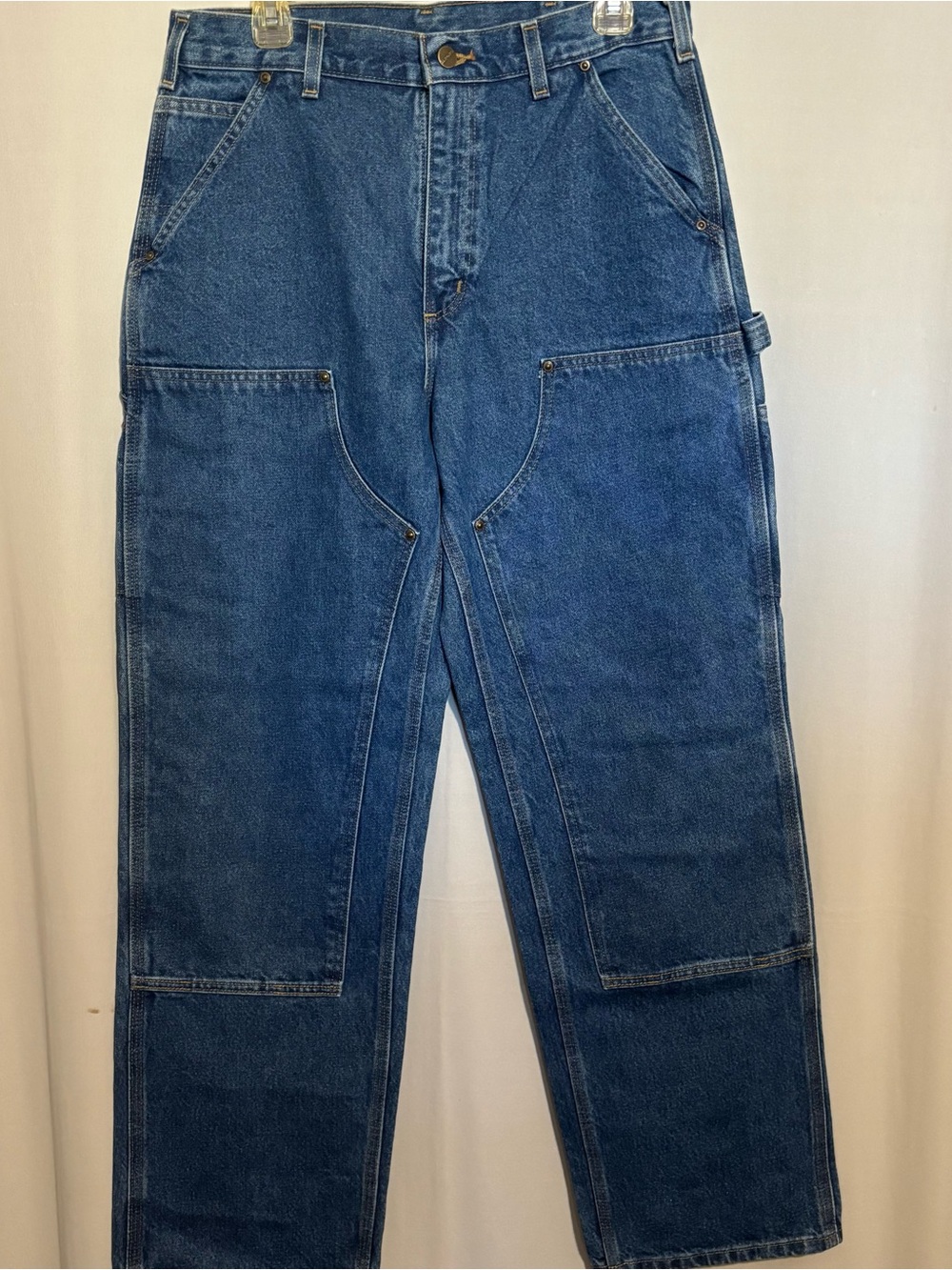 Carhartt Straight-Leg Work Jeans in Indigo Blue